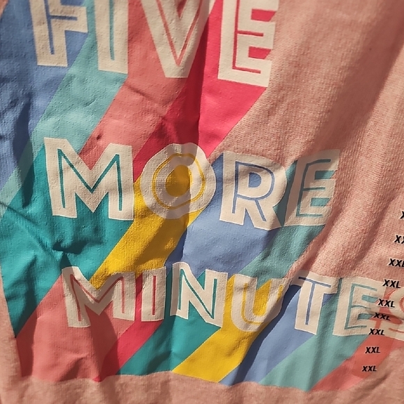 Peach Graphic Tee with Colorful Text - Picture 5 of 8